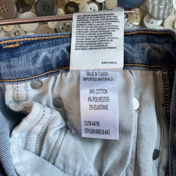 Agolde Sophie Skinny Jeans Size 26 Distressed High Rise Blue Cotton Blend - Picture 8 of 11